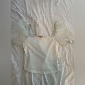 White puff sleeve top